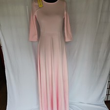Pink stretchy fleece formal dress NWT *minor pilling see photos* size small