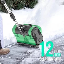 Egatok Cordless Snow Shovel Combo | Rechargeable Lithium Battery, 110–240V, Ligh