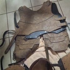 Medieval Renaissance Leather Armor Costume Set Brown Celtic Design