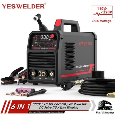 200A AC/DC Aluminum Tig Welder with Pulse, STICK/TIG 110/220V welding machine