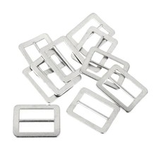 10Pcs Silver Metal Sliding Buckles for Belts and Sports Gear