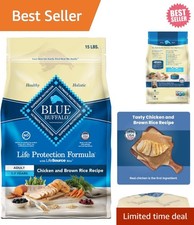 Blue Buffalo Life Formula Senior Chicken & Brown Rice Recipe Dry Dog Food, 15 lb 3.33 per pound