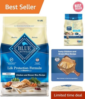 Blue Buffalo Life Formula Senior Chicken & Brown Rice Recipe Dry Dog Food, 15 lb
