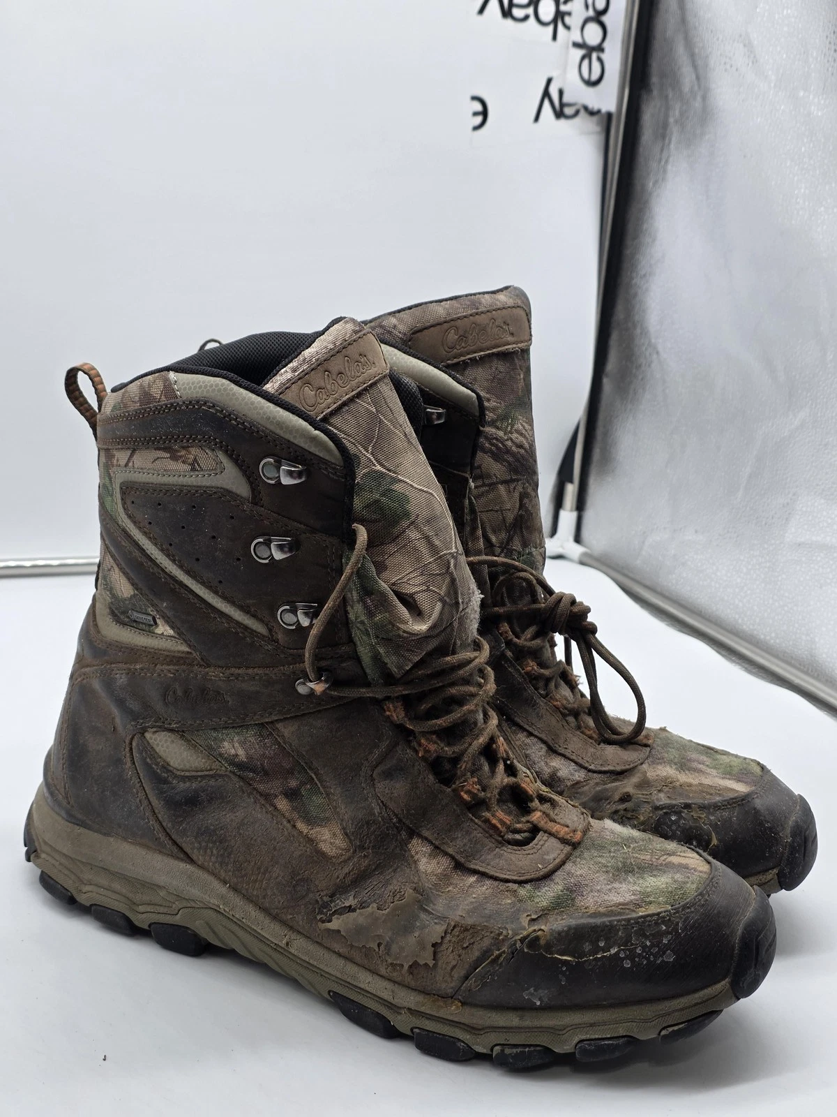 Cabela's Thinsulate 400G Boots Mens 14 Brown axis ll Camo Snow Hunting Damaged