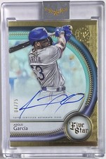 2025 Topps Five Star Autograph Aqua Adolis Garcia Texas Rangers #4/75 Encased