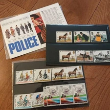 UK flea market collage stamp horse police journaling old stamp