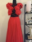Mac Duggal Red Ruffle Shoulder Cutout Gown Size 14 NWT Formal Prom Dress — photo 7