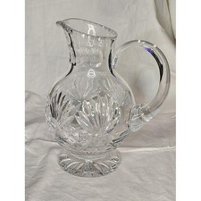 Vintage  Polonia 24% Lead Crystal Footed Ball Pitcher Made in Poland 1950 s