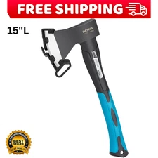 Axe Hatchet 15'' For Wood Chopping Camping Splitting Forged Carbon with Sheath