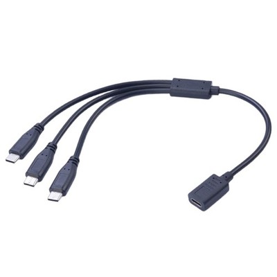 Type C Splitter Cable 1 Female to 3 Port USB C Male Cable Support Charging Data