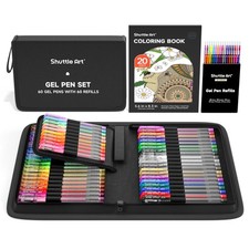 Shuttle Art Gel Pens, 120 Pack Gel Pen Set 60 Colored Gel Pen with 60 Refills