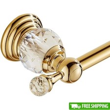 Gold Towel Bar Adjustable Crystal Towel Holder Bathroom Single Towel Rack