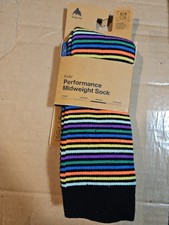 Burton Kids' Performance Midweight Socks: MINI STRIPE PRINT: NWT: M/L 2-4 