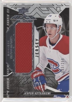 2018-19 SPx UD Black Rookie Trademarks Relics 3/299 Jesperi Kotkaniemi RC 0y6z