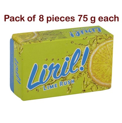 8 x Liril Lime Soap Bar, Fresh & Clean Skin - 75 Gramm