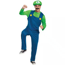Men'S Classic Super Mario Bros. Luigi Costume - Standard - Adult Halloween Costu
