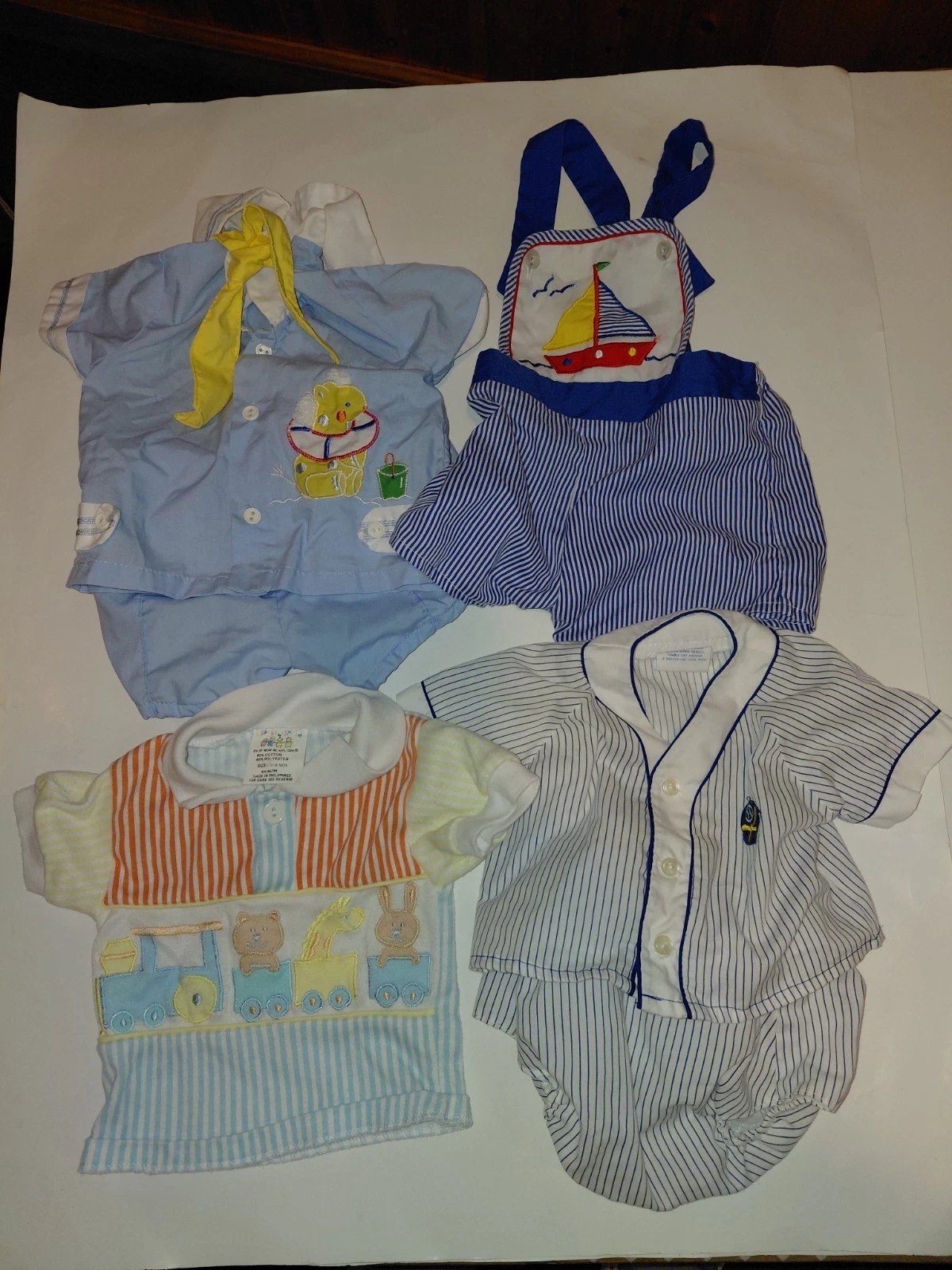 Vintage Baby Boy Clothing Lot of 4 Cradle Togs Outfits Size 0-6 months Infants