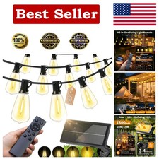 Solar Lights Outdoor Waterproof: ST38 50FT 15M Shatterproof Bulbs Patio Lights -