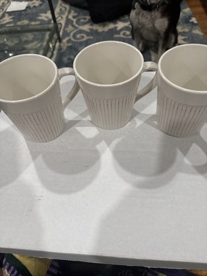 Set of 3 Harrison White by Threshold Stoneware Mugs