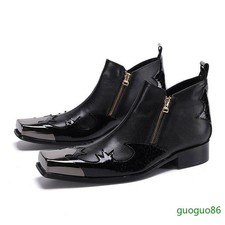 Mens Formal Dress Mental Toe Korean Leather Ankle Boots Business Brogues Shoes
