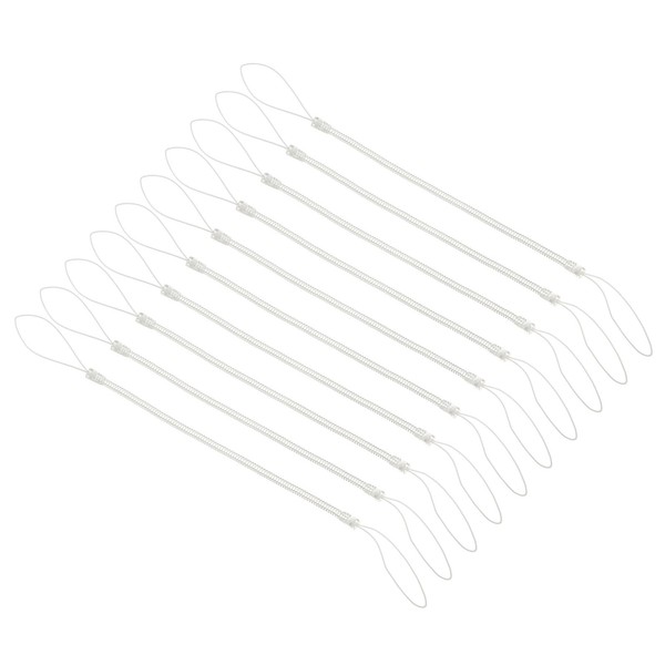"SchlüSselband Mit Spiralfeder,Aus Kunststoff,DüNn,6\",Transparent,10Stk"-image
