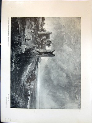 Antiker alter Druck Ansicht Hadleigh Castle Ruins John Constable 1903 Art Journal