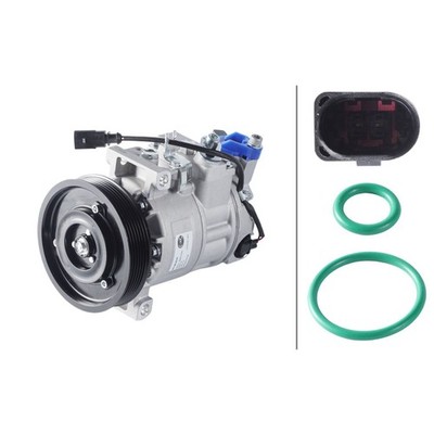 Klimakompressor 12 V Ø 125 mm HELLA Thermo-Expertise passend für u.a. AUDI A6