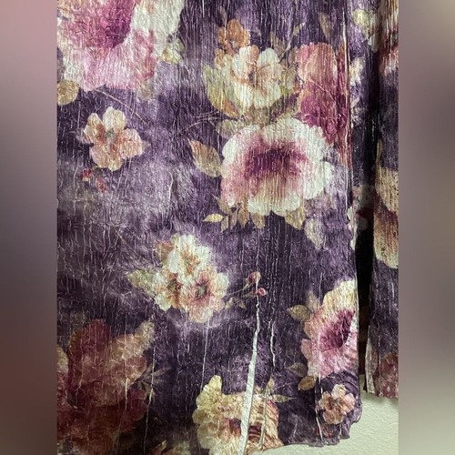 KOMAROV woman floral mixed media sleeveless maxi dress size 2X lace crinkle - Picture 5 of 13