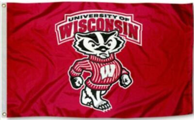 #ad Wisconsin Badgers 3x5 Flag Football New Fast USA Shipping 3 x 5 Banner $21.97