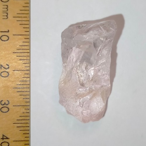 Morganite facet rough gemstone light pink colour natural crystal Zambezia 41.6ct - Picture 7 of 7