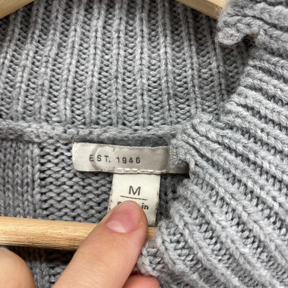 Suéter Pullover Cato Mujer M Gris Mediano Rayas Cuello Redondo Tejido Manga Larga Foto 3 de 4