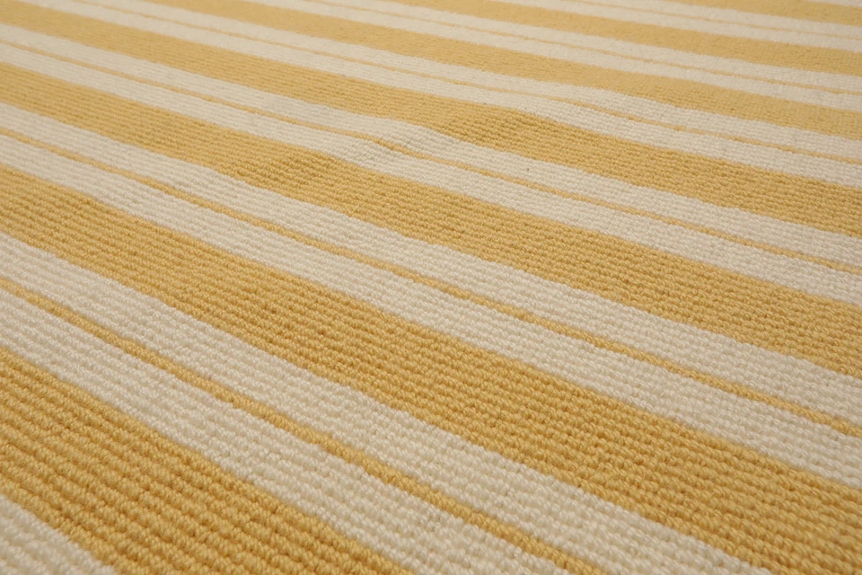 Золотой современный шерстяной восточный небольшой ковер 8 футов 3 дюйма x 11 футов 6 дюймов — роскошный большой ковер машинного производства - Изображение 3 из 4