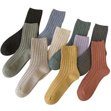 5 Pairs of ladies fall solid cotton leisure odor-proof stockings