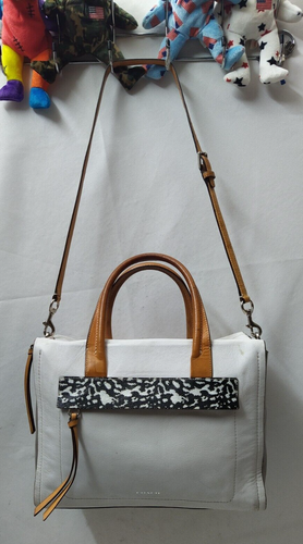 Coach Bleeker Riley Tote Crossbody M1382-30161 White Leather Smokey Clear Side - Picture 10 of 22