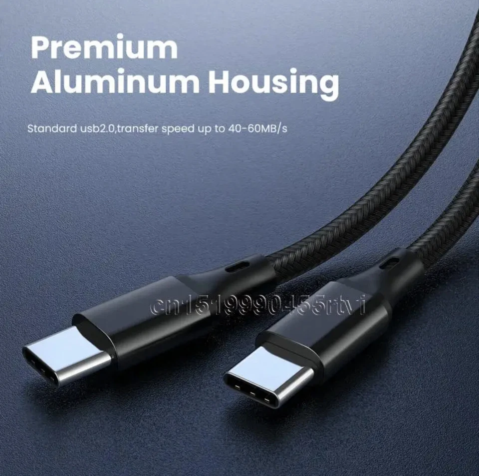 USB C to C Cable Fast Charging for Type C iPad iPhone 15 series Macbook 60W - Image 2 of 4