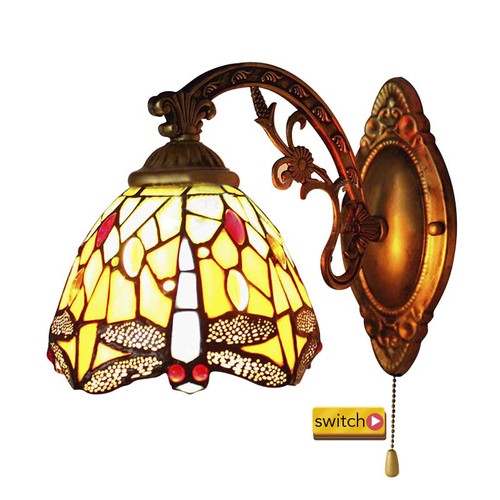 Handcrafted Moroccan Wall Sconce Tiffany Mirror Stained Glass Wall Light 110V - Picture 2 of 5