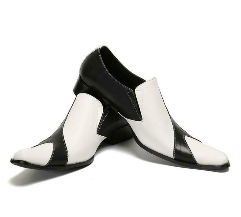 SAOLA Scarpe da lavoro Oxford formali a punta da uomo Splicing Color eleganti in pelle calde