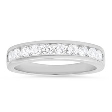 Channel-set Round CZ Band Ring - 925 Sterling Silver