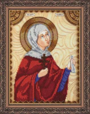 Bead embroidery kit Icon Holy Faina Christian embroidery Orthodox icon