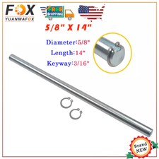 5/8" x 14" Jackshaft 3/16" Keyway For Go Kart Mini Bike Silver Galvanized