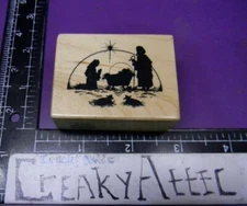 PSX D-209 CHRISTMAS NATIVITY MANGER JESUS MARY JOSEPH RUBBER STAMP CREAKYATTIC
