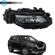 Headlight For 2021-23 Nissan Rogue S Passenger Side FULL LED Headlamp Black Trim