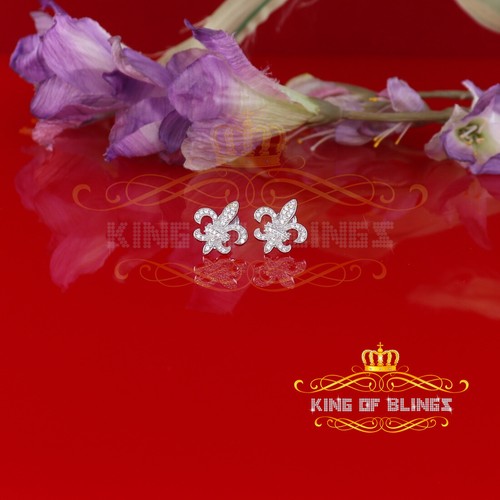 Fleur de Lis Damen Ohrringe weiß 925 Silber Schraubverschluss 0,62ct Zirkonia - Bild 2 von 12