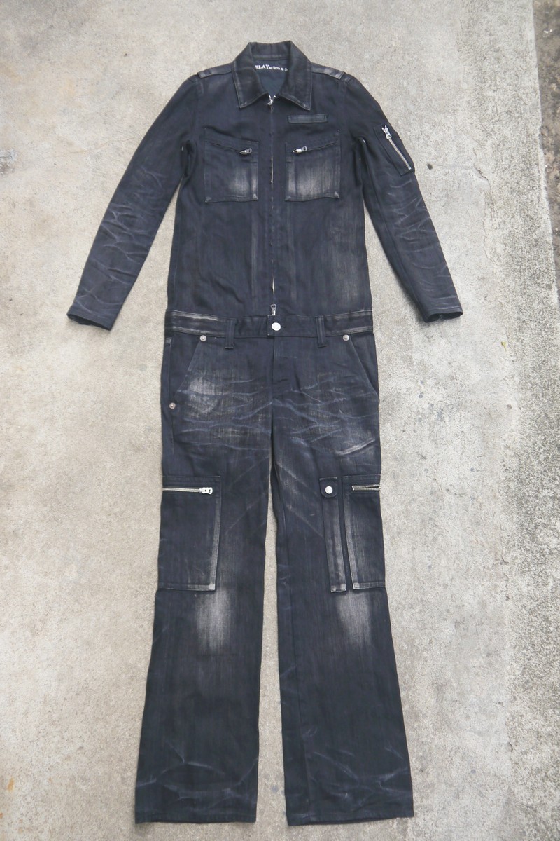 DELAY by Win & Sons Japan Black Washed Denim Coveralls
