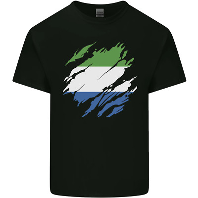 Gildan 5000 Herren T-Shirt Torn Sierra Leone Flag Leonian Day Baumwolle