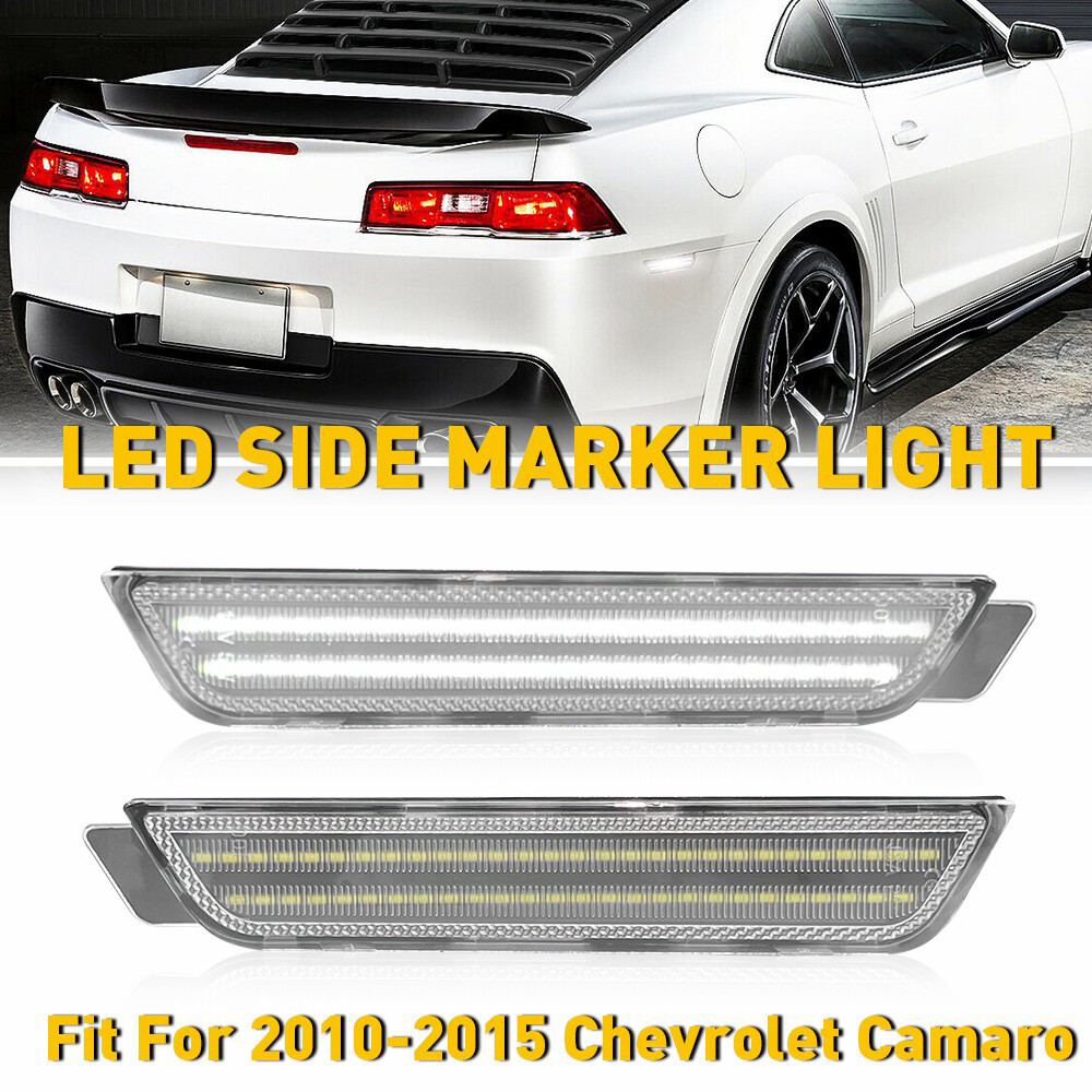 4pc Smoked LED Bumper Side Marker Lights for 2010-2015 Chevy Camaro