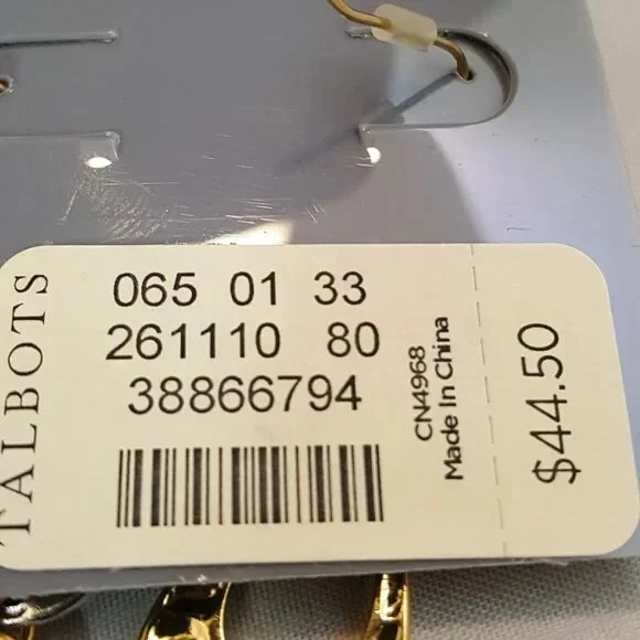 Pendientes de gancho de metal martillado multicolor de moda Talbots para mujer nuevos con etiquetas Foto 4 de 4