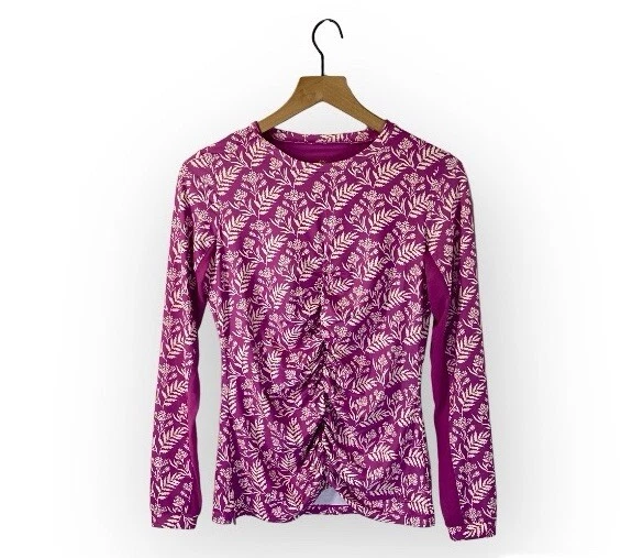 Kastel Printed Baselayer Sun Top S Purple Leaf Print