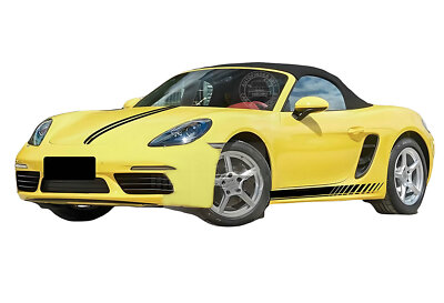 Racing Stripes Decal Sticker For Porsche 718 Boxster Cayman Hood Roof Rear Side