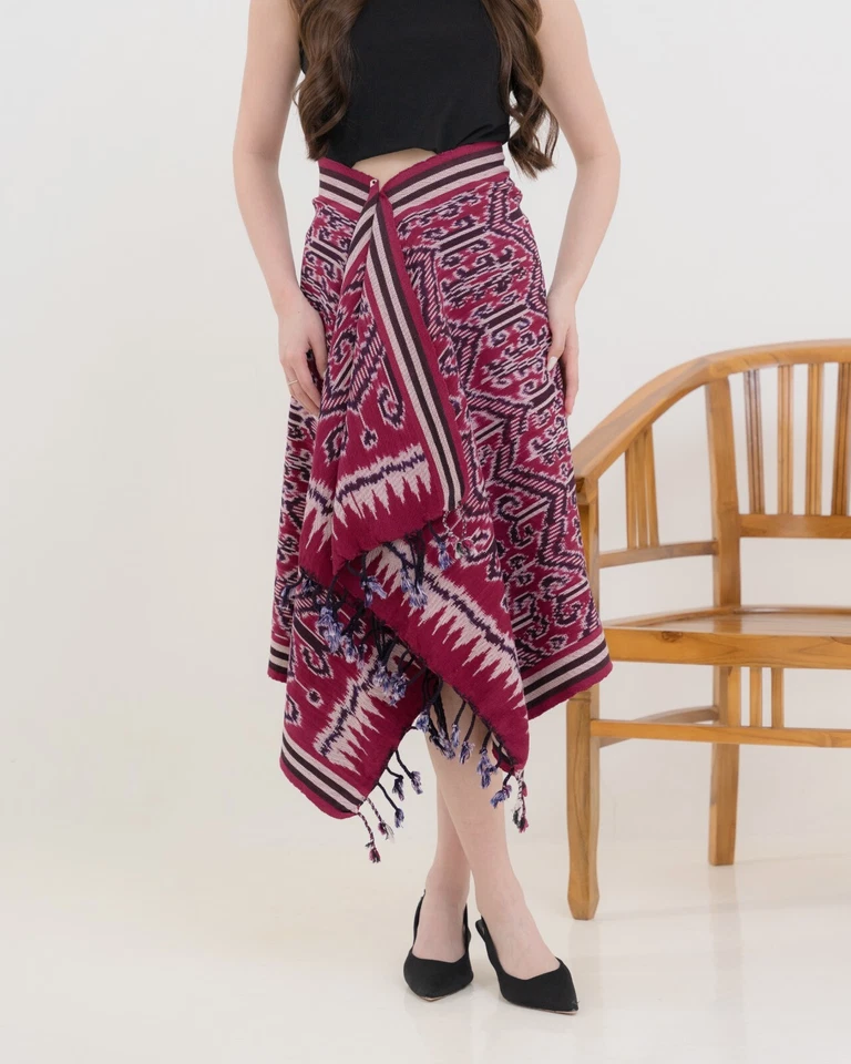 Handwoven Indonesian Wrap – MultiStyle Scarf, Skirt, Top, Outerwear | Promo - Image 2 of 4